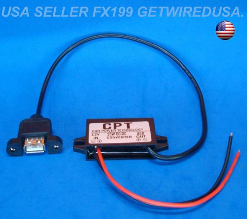 12v to 5-volt usb 3-amp dc converter step down power adapter module flush mount for sale