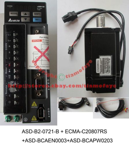 Delta 750w servo (drive+motor) asd-b2-0721-b + ecma-c20807rs+motor/encoder cable for sale