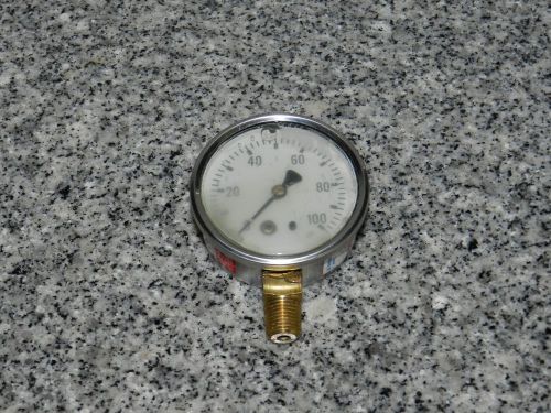 Ashcroft glycerine filled 100 psi pressure gauge for sale