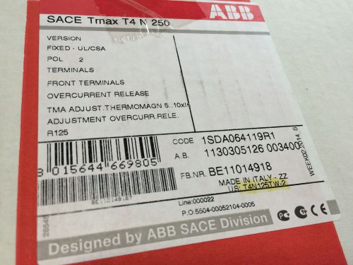 Abb t4n125tw-2 t max series 2 pole 125a 480vac 25ka @ 480vac mcb  *new in box!* for sale