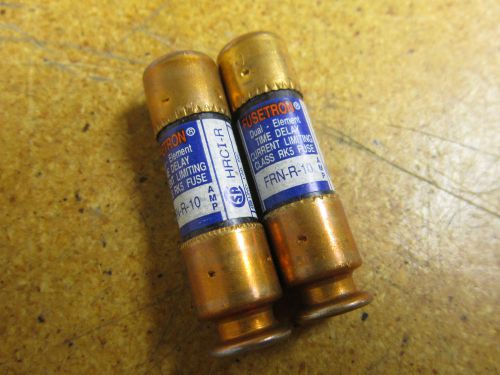 Fusetron FRN-R-10 Fuse 10A 250V Dual Element Time Delay New (Lot of 2)