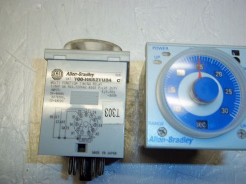 2 CLEAN USED ALLEN BRADLEY TIMERS 700 HR52TU24  24 TO 48 VAC 12 TO 48 VDC COIL