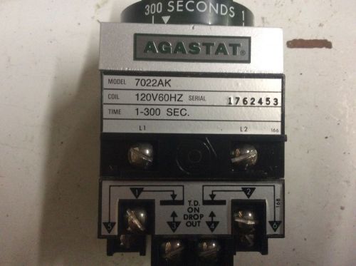 Agastat 7022AK Timer - 1 - 300 Second Timing Relay - M65