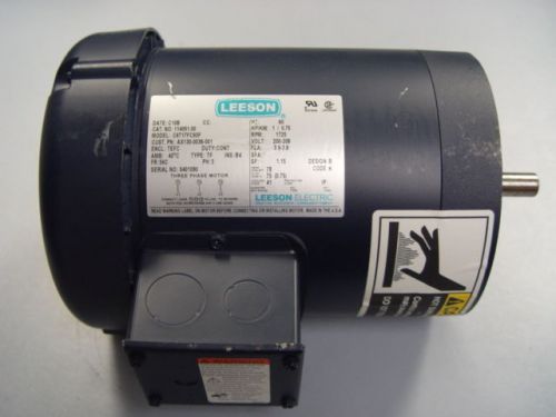 New leeson c6t17fc93f 3 phase 1 hp motor 1725 rpm 200-208 volt cat# 114051.00 for sale