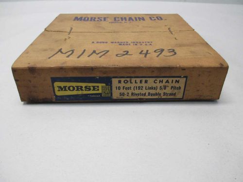 NEW MORSE 50-2 RIVETED 5/8 IN 10FT DOUBLE STRANDS ROLLER CHAIN D413683