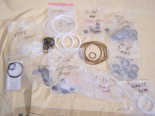 Large Lot of Bonnet Seals, Stem Kits, PTFE Seals 1&#034; 1&amp;1/4&#034; 3&#034; &amp; More