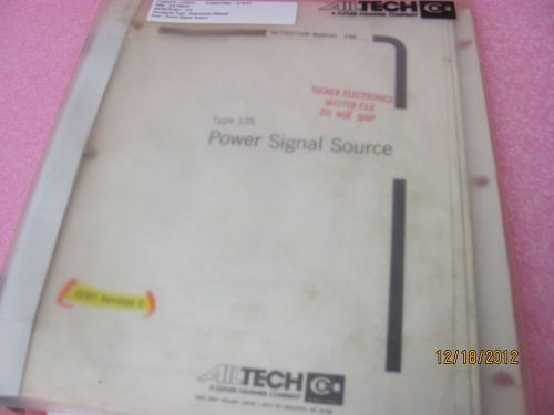 Ail type 125 - power signal source - instruction manual -revision c for sale