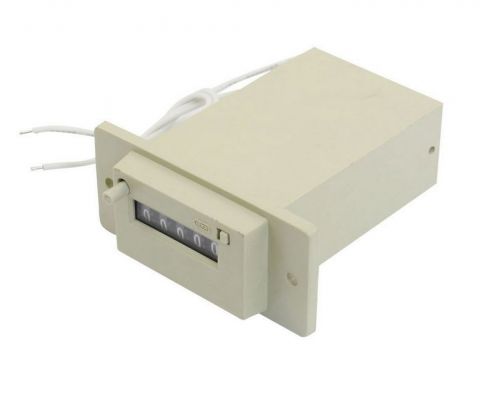 Baomain AC 220V CSK5-YKW 5 Digits 2 White Wired Electronmagnetic Counter Gray