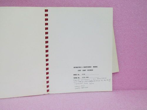 Tracor Westronics Manual D11B recorder instruction manual w/schematics c. 1967