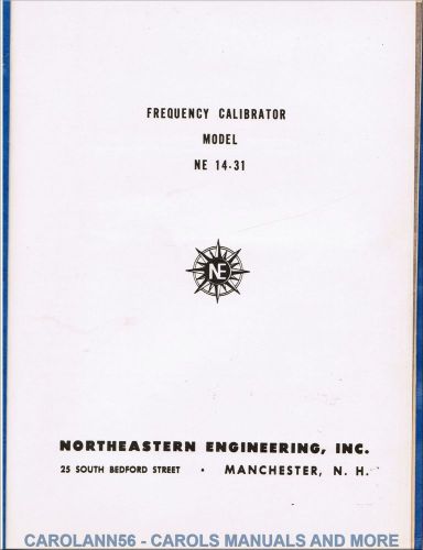 NORTHEASTERN ENGINEERING Manual 14-31 Frequency Calibrator
