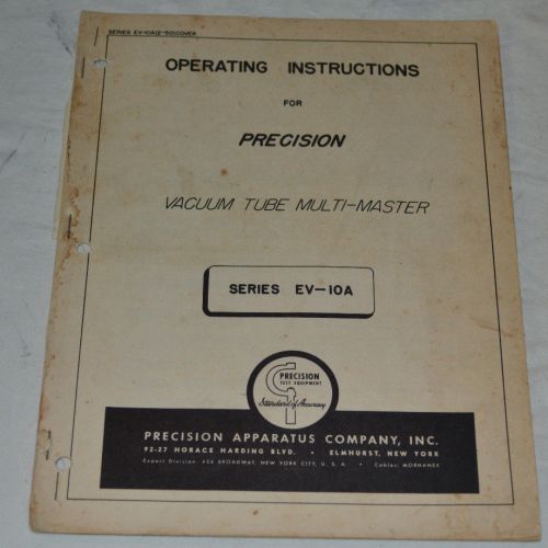 Vintage Rare Precision Vacuum Tube Multimeter  Manual Tube Tester Equip