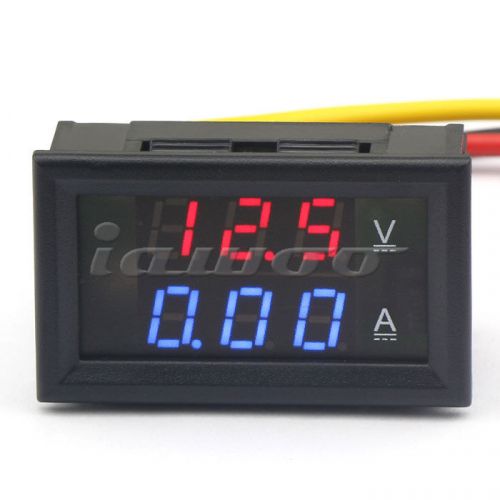 Digital Voltage Current Measure 2in1 Panel Module  DC 4.5-30V/10A Red Blue Meter