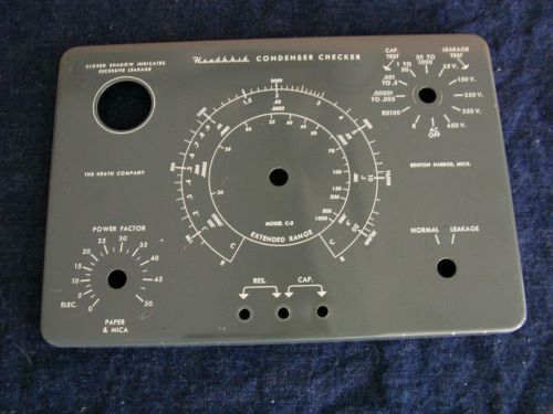 Heathkit C-3 Condenser Checker/Capacitor Checker Front panel only.  Clean