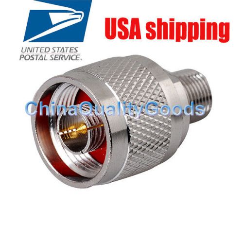 USA local ship for 2x N male plug to F female jack RF coaxial adapter Zinc Alloy