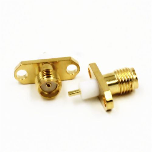 10 x SMA female with 2 holes flange deck solder RF connector