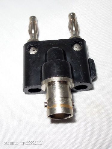 New BNC Female Jack To Two Dual Banana Male Plug Connector Adapter