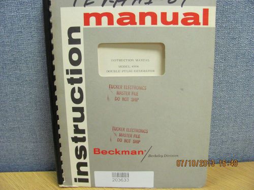 BECKMAN MODEL 4904: Double Pulse Generator - Instruction Manual schems # 16911
