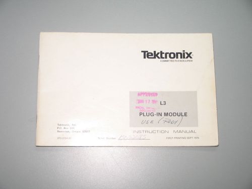 Tektronix L3 Plugin Instruction Service Manual original good condition