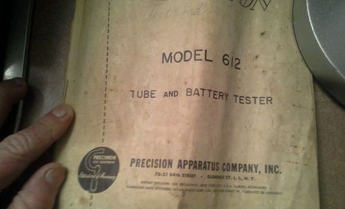 Precision model612 tube and batterie tester vintage with booklet and diagrams