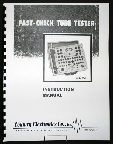 Century Electronics FC-2 Tube Tester Manual