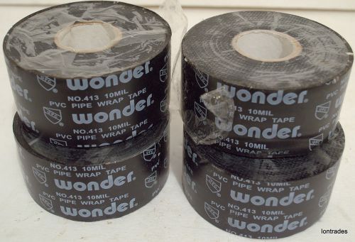 4-Rolls Wonder 413 PVC Pipe Wrap Tape 10-Mil 2&#034; x 100&#039;
