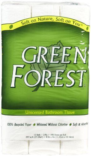 New green forest 12-roll bathroom tissue  white for sale