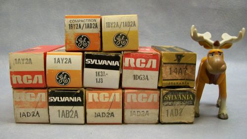 1AD2A ,1AD2, 1AY2A, 1BY2A/1AD2A, 1DG3A, 1K3A/1J3, 14A7 Vacuum Tubes  Lot of 12