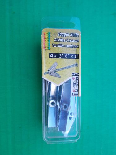 Cobra toggle bolts anchor 3/16&#034; x 3&#034; 1 package of 4 *new* #1 for sale