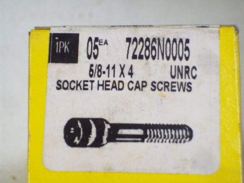 BOX OF 5 Holo-Krome 5/8-11X4 Socket Head Cap Screws