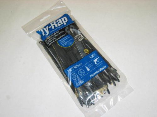 Thomas&amp;betts 7.3inch 50lb ty-rap black steel lock cable ties ty525mx qty100 new for sale