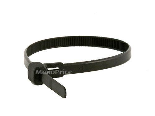 Monoprice Releasable cable tie 6 inch 50LBS  100pcs/Pack - Black