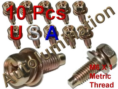 Zinc 6mm hex dog point sems 5/8&#034; bolts &amp; fender body m6 x 1.0 metric thread for sale