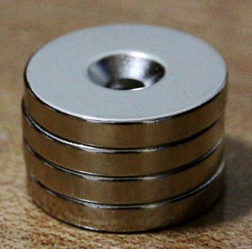 4 pcs N50 30mm x 5mm 5mm-hole Round Neodymium Permanent Ring Magnets With Hole