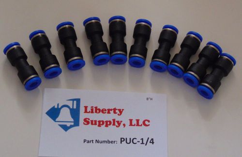 10 pieces 1/4&#034; od tube union push to connect one touch fitting for sale