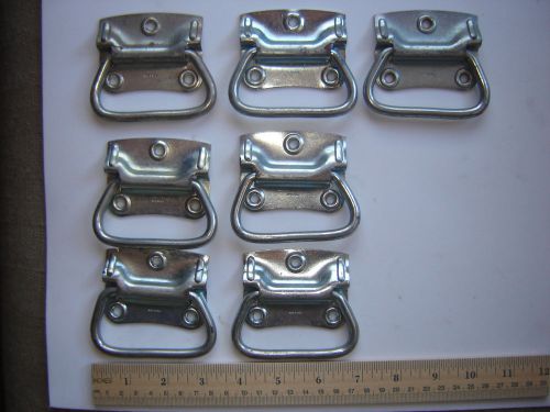 Lot of 7 Steel Pull Handle Folding Style w/ Mounting Plate