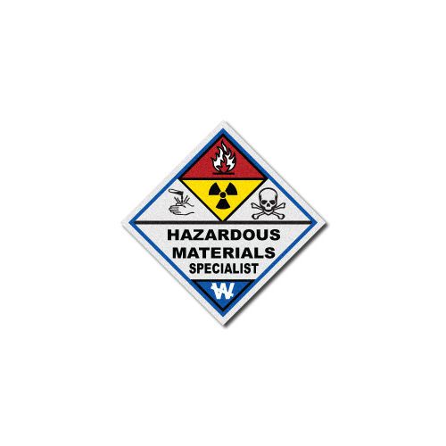 FIREFIGHTER HELMET DECALS - SINGLE - FIRE STICKER  - HAZ MAT SPECIALIST DIAMOND