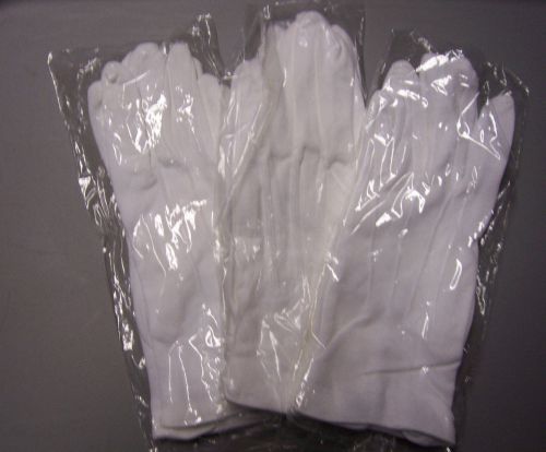 3 PAIR SLIP ON WHTE GLOVES 100%COTTON PARADE / CATERING &amp; MORE 3 PAIR size M