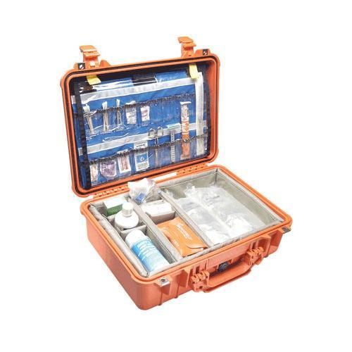 Pelican pc1500 ems organizer watertight hard case w/dividers  lid org - orange for sale