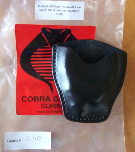 Cobra molded leather off duty handcuff case w/spring steel clip black c110 for sale
