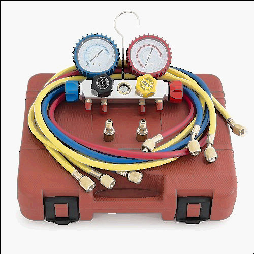 red gauges for sale, 4 valve manifold dual gauge set r404a r410a r22 hvac diagnostic ac charging tool