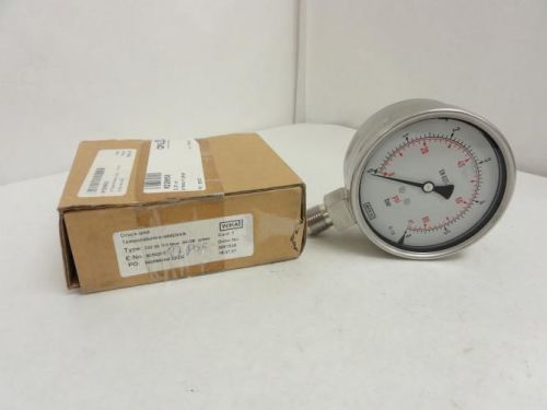 145011 new-no box, wika 232.50.100 ss press gauge, liquid filled, 0~87 psi for sale