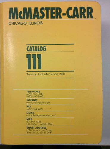 Mcmaster carr catalog #111 for sale
