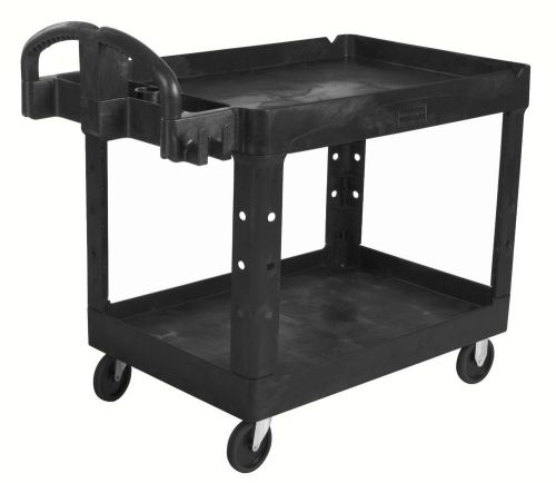 Rubbermaid commercial 1867535 executive series heavy-duty 2-shelf utility cart w for sale