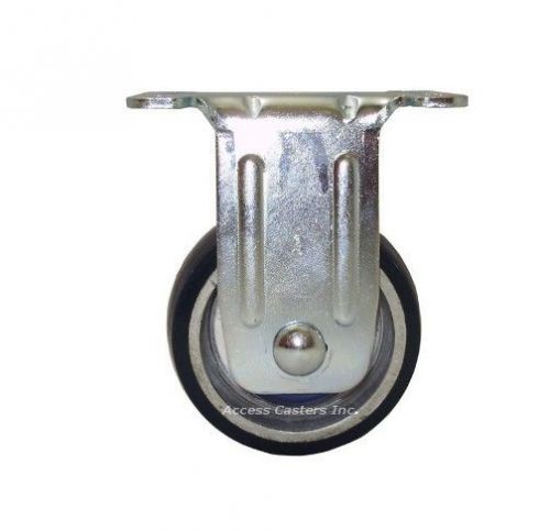 3D21PAR  3&#034; Rigid Plate Caster, Polyurethane on Aluminum Wheel, 350 lbs Capacity