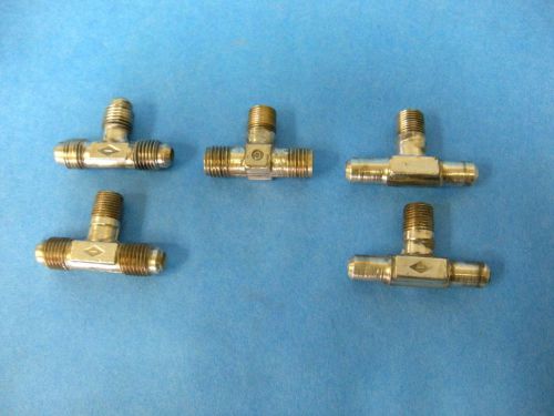 Brass 1/8&#034; npt male tee pipe fittings lot of 5 for sale
