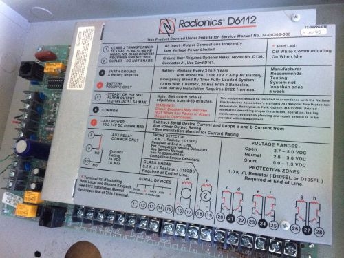 Used Bosch/Radionics D6112 8 Zone Alarm Panel