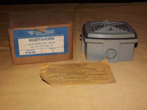 VINTAGE ALARM  EDWARDS ADAPTAHORN WEATHERPROOF HORN UNUSED  BOX NOS 876-N5 120V