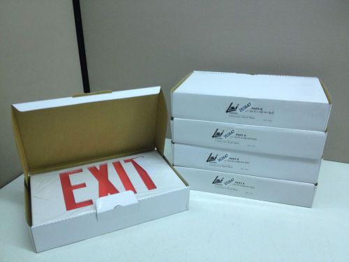 Lot of 5 new lsi lighted red exit sign 353647 for sale