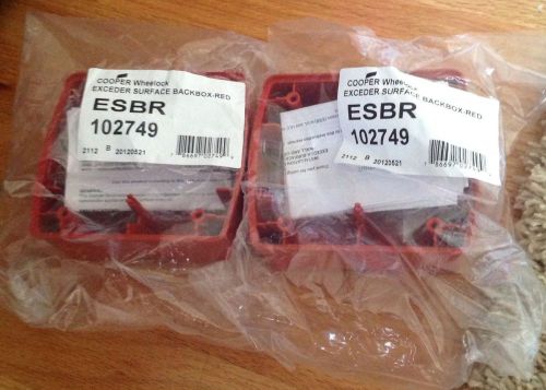 New Set Of 2 Cooper Wheelock Exceder Surface Backbox - Red Esbr 102749