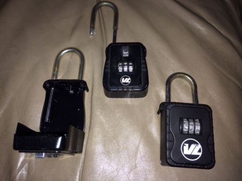 (3x) LOCKABLE SHACKLE  Lockbox - 3 letter or number key lock boxes